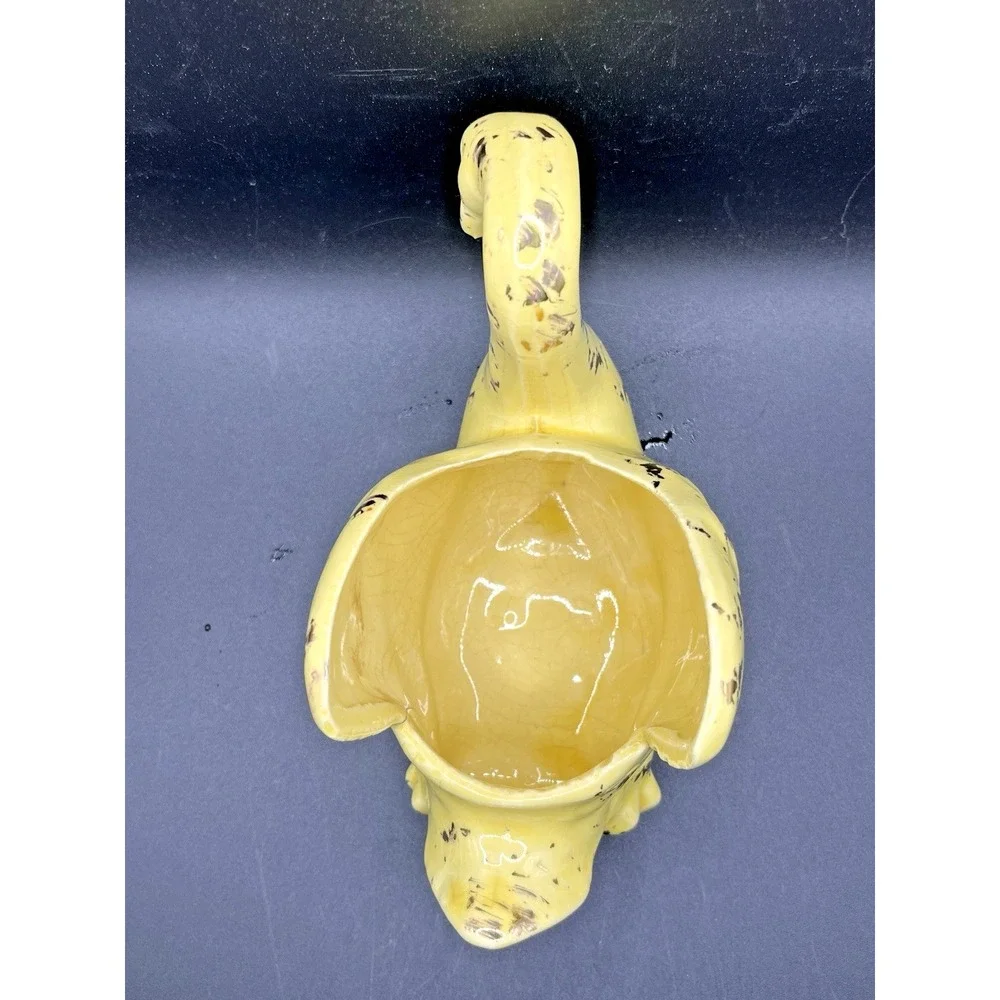 Swan Planter Pot Yellow w/ Gold Accent 4.5